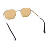 Mens Gentlemanly Luxe Rectangular Metal Rim Hipster Retro Fashion Sunglasses