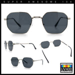 Mens Gentlemanly Luxe Rectangular Metal Rim Hipster Retro Fashion Sunglasses