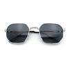 Mens Gentlemanly Luxe Rectangular Metal Rim Hipster Retro Fashion Sunglasses
