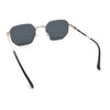 Mens Gentlemanly Luxe Rectangular Metal Rim Hipster Retro Fashion Sunglasses