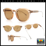Mens Gentleman Hipster Horn Rim Keyhole Plastic Round Sunglasses