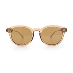 Mens Gentleman Hipster Horn Rim Keyhole Plastic Round Sunglasses