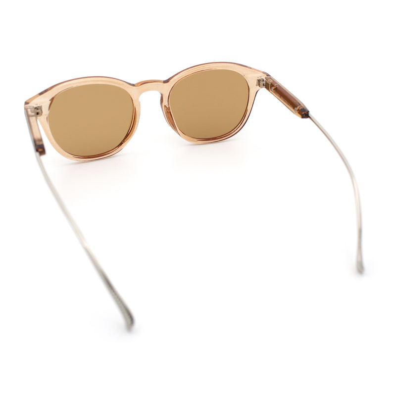 Mens Gentleman Hipster Horn Rim Keyhole Plastic Round Sunglasses
