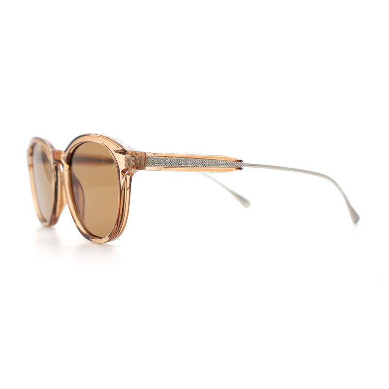 Mens Gentleman Hipster Horn Rim Keyhole Plastic Round Sunglasses
