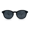 Mens Gentleman Hipster Horn Rim Keyhole Plastic Round Sunglasses