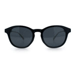 Mens Gentleman Hipster Horn Rim Keyhole Plastic Round Sunglasses
