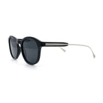 Mens Gentleman Hipster Horn Rim Keyhole Plastic Round Sunglasses