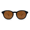 Mens Gentleman Hipster Horn Rim Keyhole Plastic Round Sunglasses