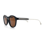 Mens Gentleman Hipster Horn Rim Keyhole Plastic Round Sunglasses