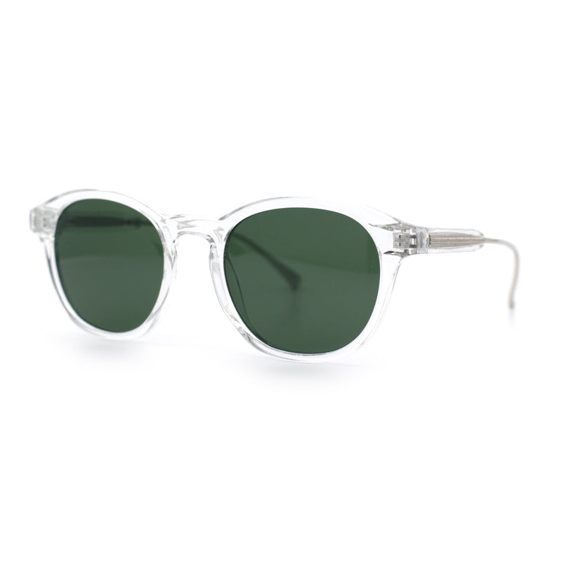 Mens Gentleman Hipster Horn Rim Keyhole Plastic Round Sunglasses