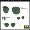 Mens Gentleman Hipster Horn Rim Keyhole Plastic Round Sunglasses