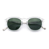 Mens Gentleman Hipster Horn Rim Keyhole Plastic Round Sunglasses