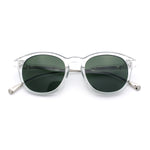 Mens Gentleman Hipster Horn Rim Keyhole Plastic Round Sunglasses