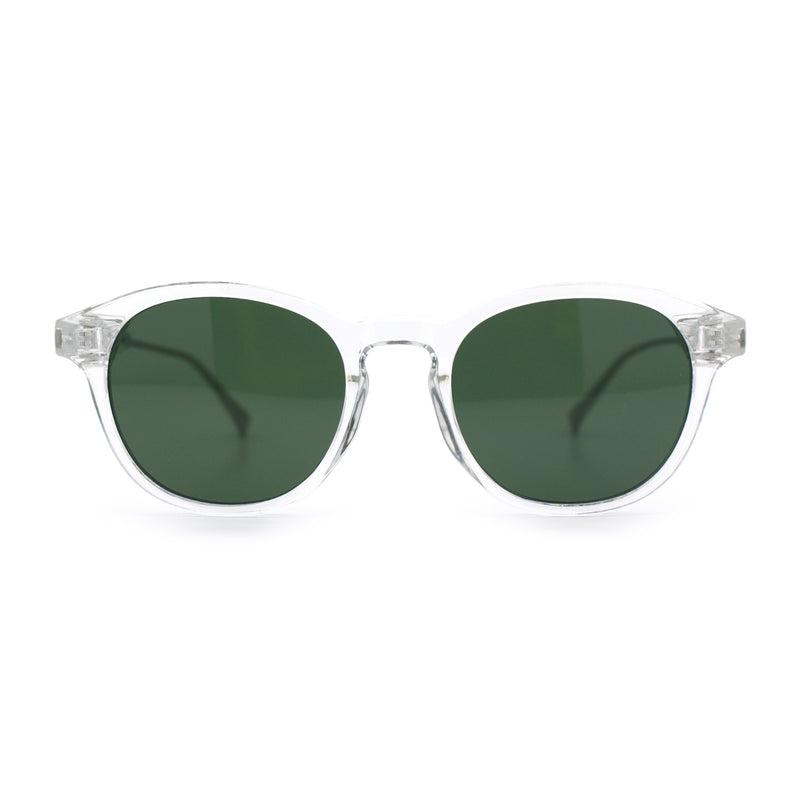 Mens Gentleman Hipster Horn Rim Keyhole Plastic Round Sunglasses
