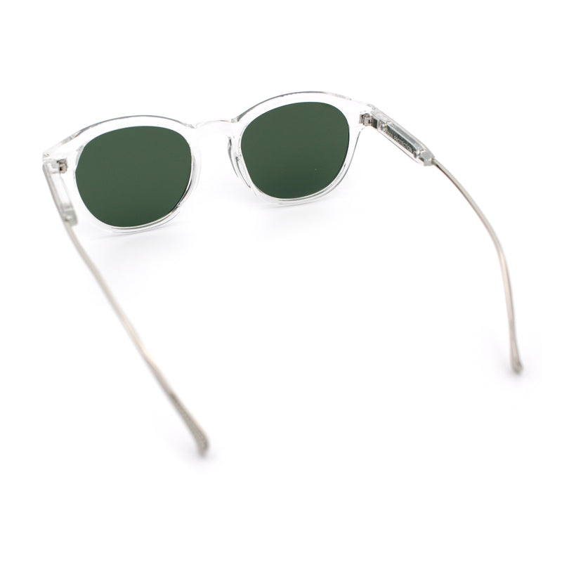 Mens Gentleman Hipster Horn Rim Keyhole Plastic Round Sunglasses