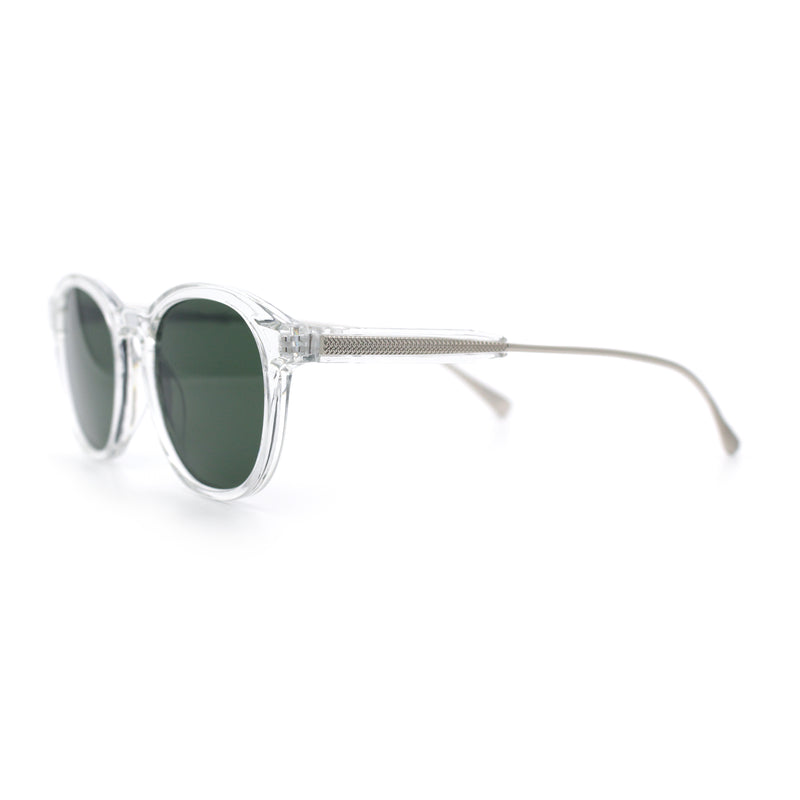 Mens Gentleman Hipster Horn Rim Keyhole Plastic Round Sunglasses