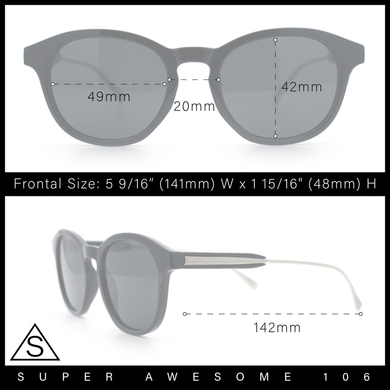 Mens Gentleman Hipster Horn Rim Keyhole Plastic Round Sunglasses