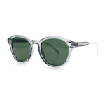 Mens Gentleman Hipster Horn Rim Keyhole Plastic Round Sunglasses