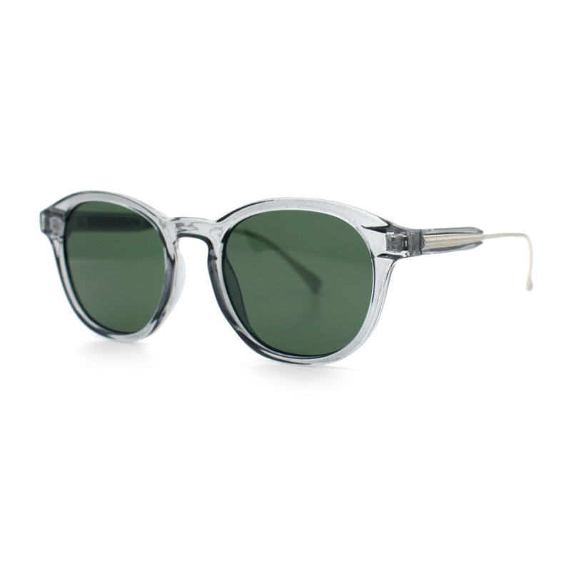 Mens Gentleman Hipster Horn Rim Keyhole Plastic Round Sunglasses
