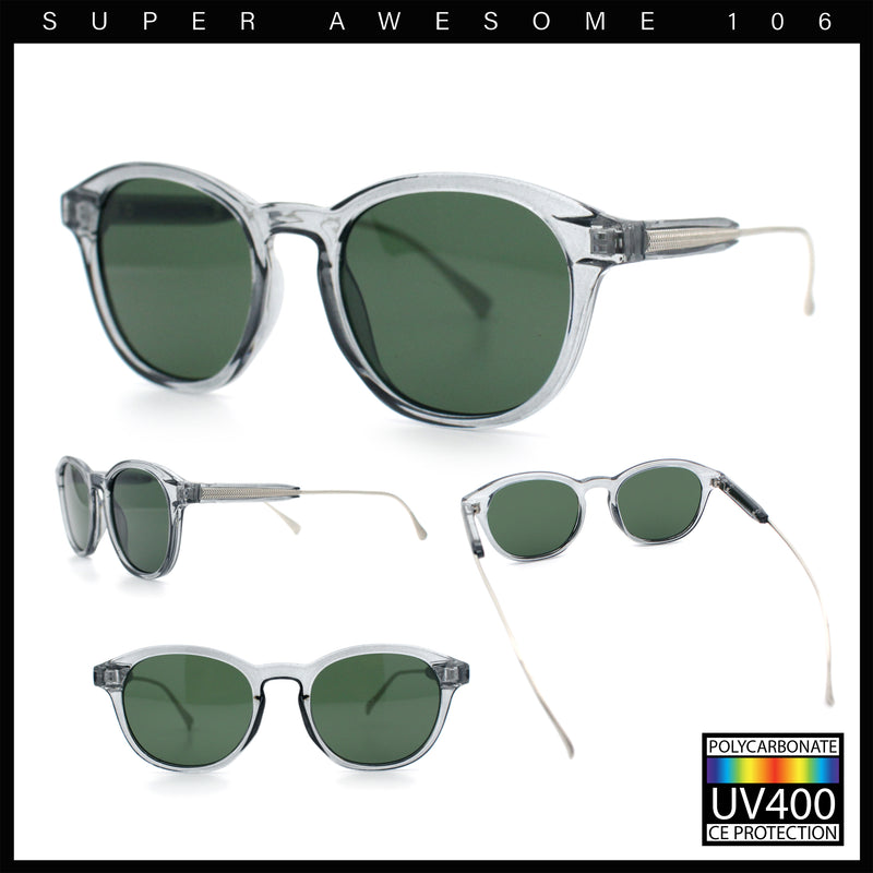 Mens Gentleman Hipster Horn Rim Keyhole Plastic Round Sunglasses