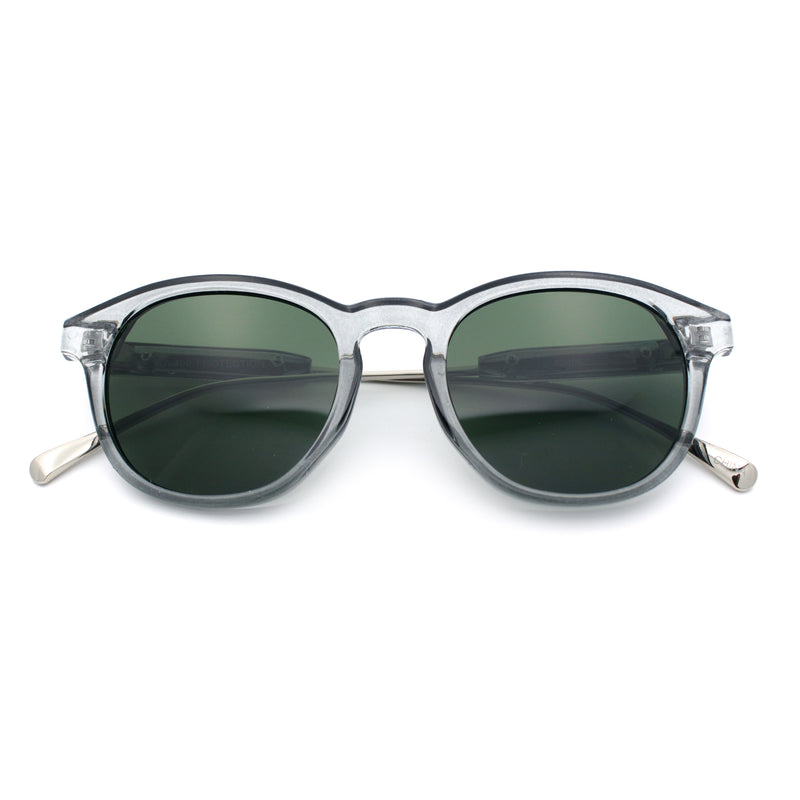 Mens Gentleman Hipster Horn Rim Keyhole Plastic Round Sunglasses