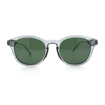 Mens Gentleman Hipster Horn Rim Keyhole Plastic Round Sunglasses
