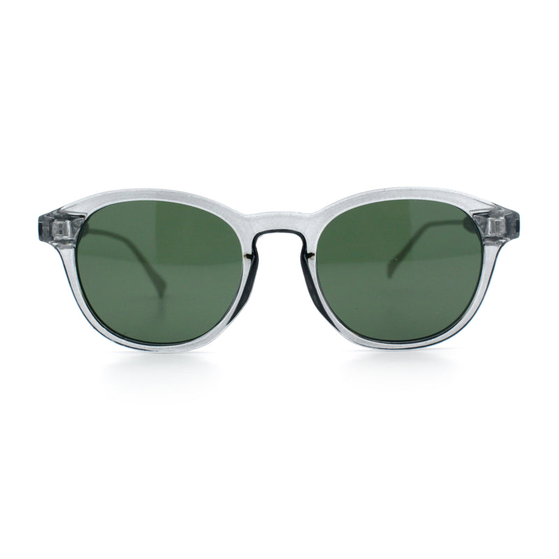 Mens Gentleman Hipster Horn Rim Keyhole Plastic Round Sunglasses