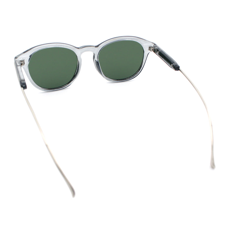 Mens Gentleman Hipster Horn Rim Keyhole Plastic Round Sunglasses