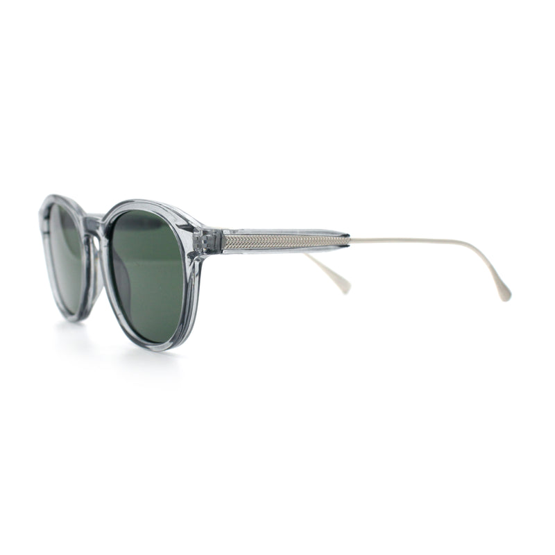 Mens Gentleman Hipster Horn Rim Keyhole Plastic Round Sunglasses