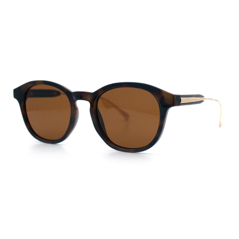 Mens Gentleman Hipster Horn Rim Keyhole Plastic Round Sunglasses