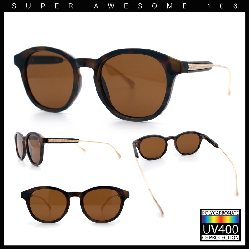 Mens Gentleman Hipster Horn Rim Keyhole Plastic Round Sunglasses