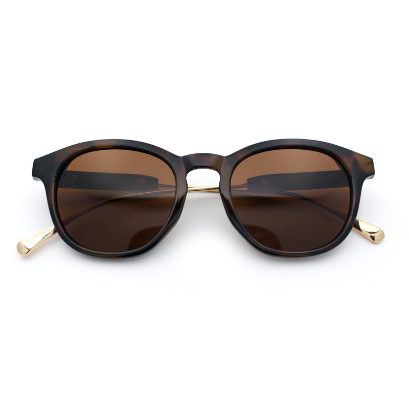 Mens Gentleman Hipster Horn Rim Keyhole Plastic Round Sunglasses