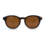 Mens Gentleman Hipster Horn Rim Keyhole Plastic Round Sunglasses