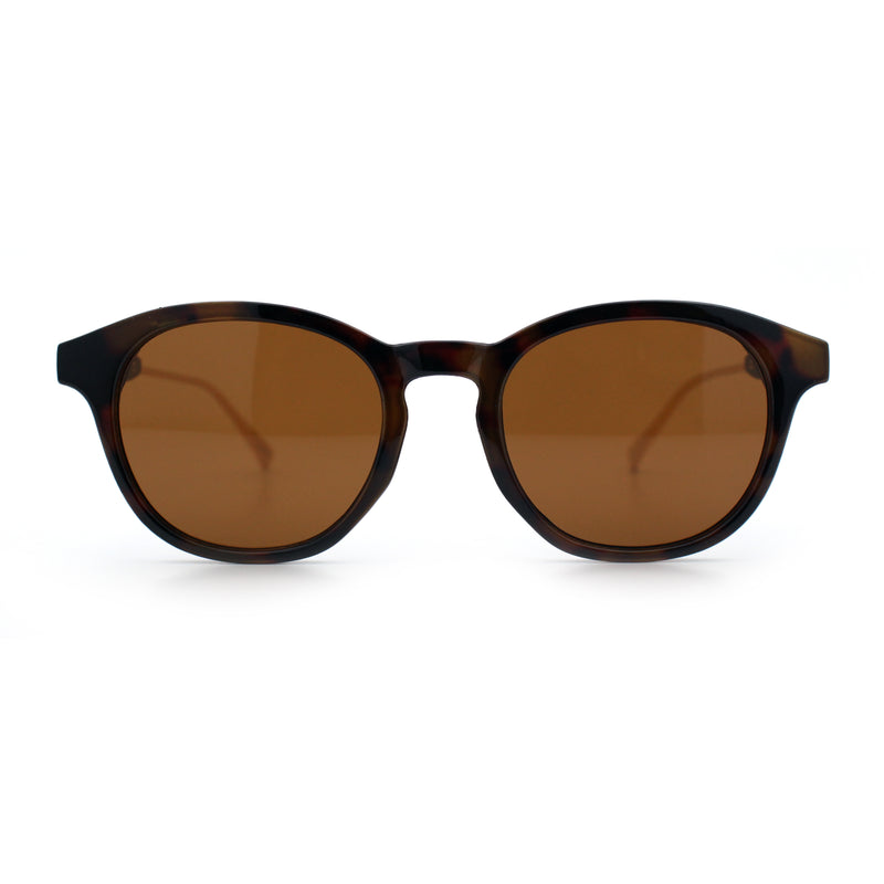 Mens Gentleman Hipster Horn Rim Keyhole Plastic Round Sunglasses