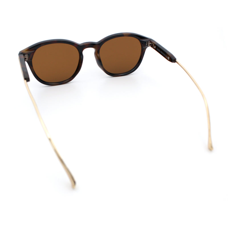 Mens Gentleman Hipster Horn Rim Keyhole Plastic Round Sunglasses