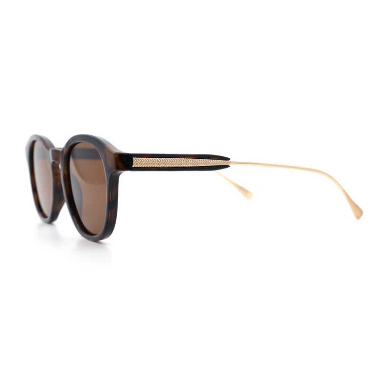 Mens Gentleman Hipster Horn Rim Keyhole Plastic Round Sunglasses