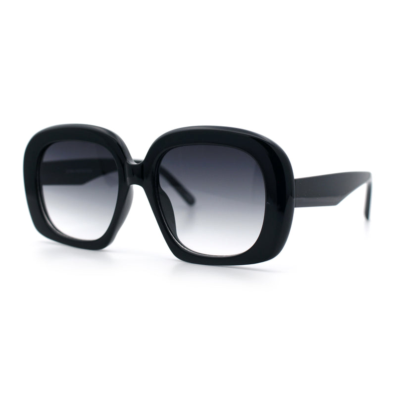 Womens Mod Retro Oversized Thick Plastic Minimal Designer Sunglasses