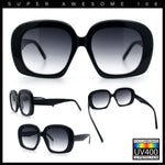 Womens Mod Retro Oversized Thick Plastic Minimal Designer Sunglasses