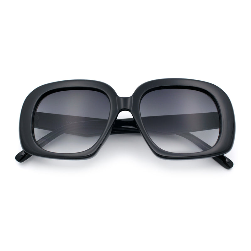 Womens Mod Retro Oversized Thick Plastic Minimal Designer Sunglasses