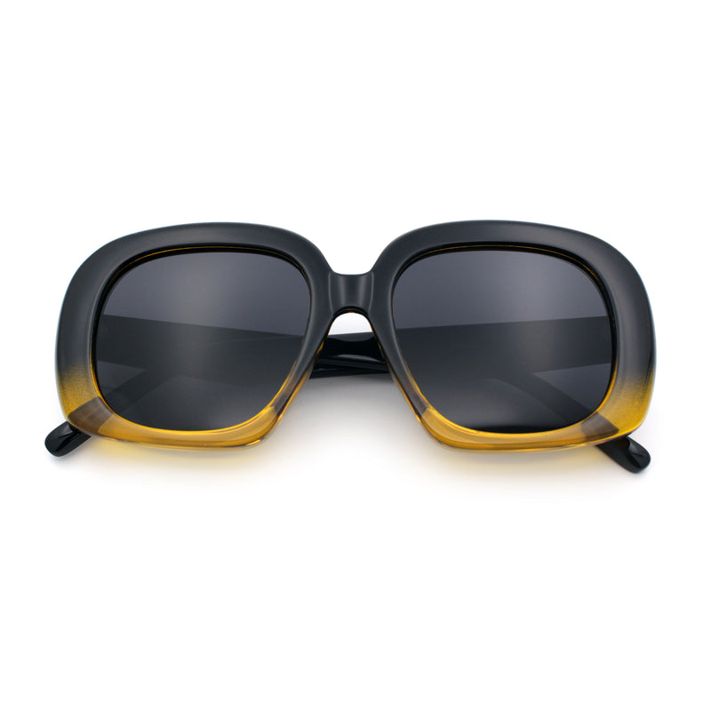 Womens Mod Retro Oversized Thick Plastic Minimal Designer Sunglasses