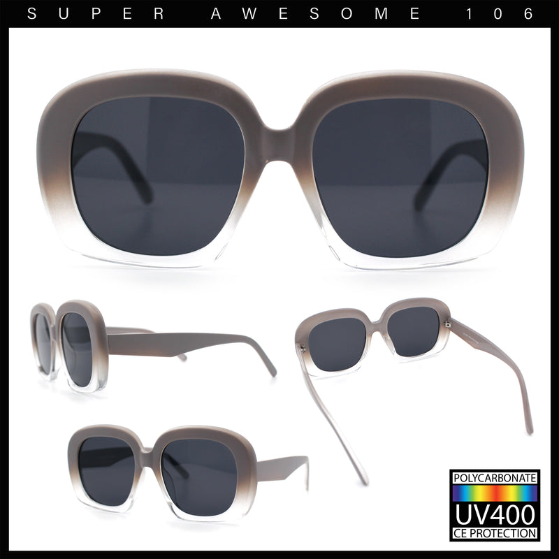 Womens Mod Retro Oversized Thick Plastic Minimal Designer Sunglasses