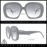 Womens Mod Retro Oversized Thick Plastic Minimal Designer Sunglasses