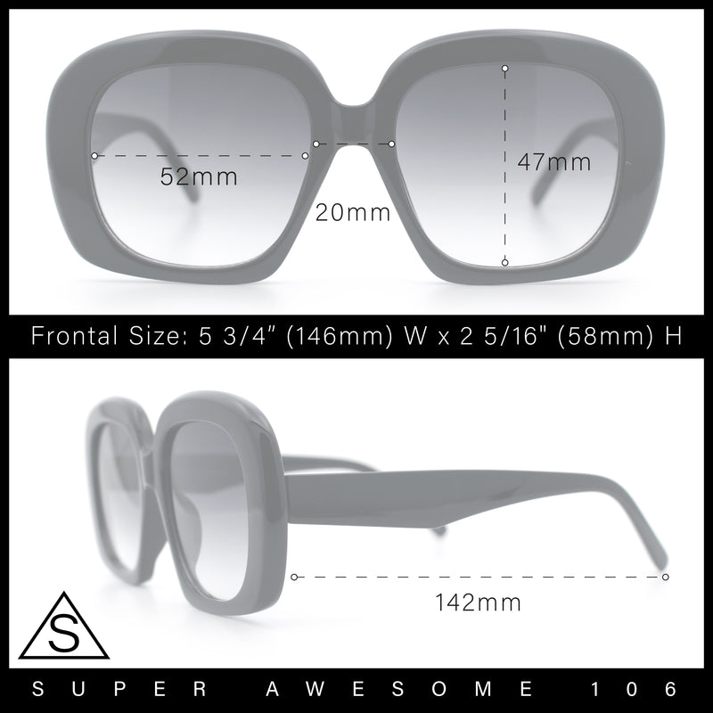 Womens Mod Retro Oversized Thick Plastic Minimal Designer Sunglasses