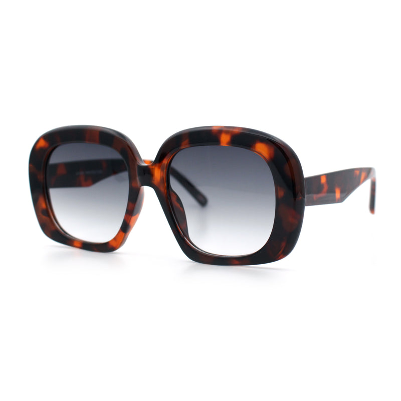 Womens Mod Retro Oversized Thick Plastic Minimal Designer Sunglasses