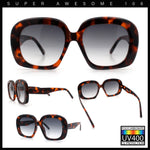 Womens Mod Retro Oversized Thick Plastic Minimal Designer Sunglasses