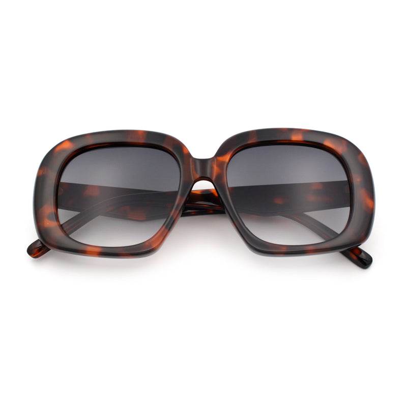 Womens Mod Retro Oversized Thick Plastic Minimal Designer Sunglasses