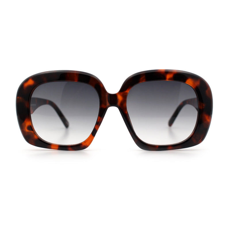 Womens Mod Retro Oversized Thick Plastic Minimal Designer Sunglasses