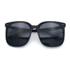 Womens XXL Oversized Inset Lens Large Coverage Horn Rim Plastic Sunglasses