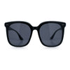 Womens XXL Oversized Inset Lens Large Coverage Horn Rim Plastic Sunglasses