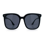 Womens XXL Oversized Inset Lens Large Coverage Horn Rim Plastic Sunglasses